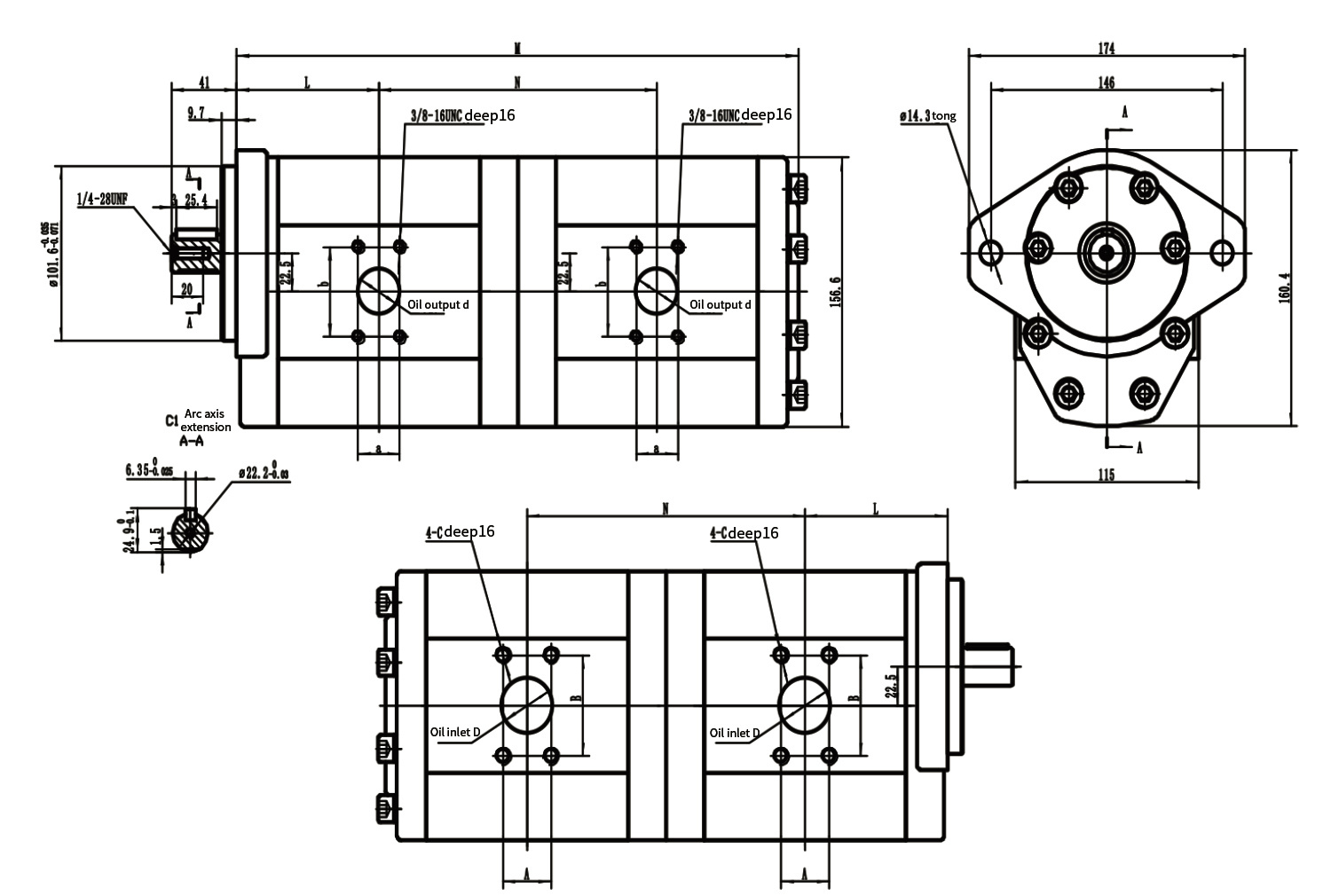 P18JF07-G22JF07 High Pressure Double Gear Pump