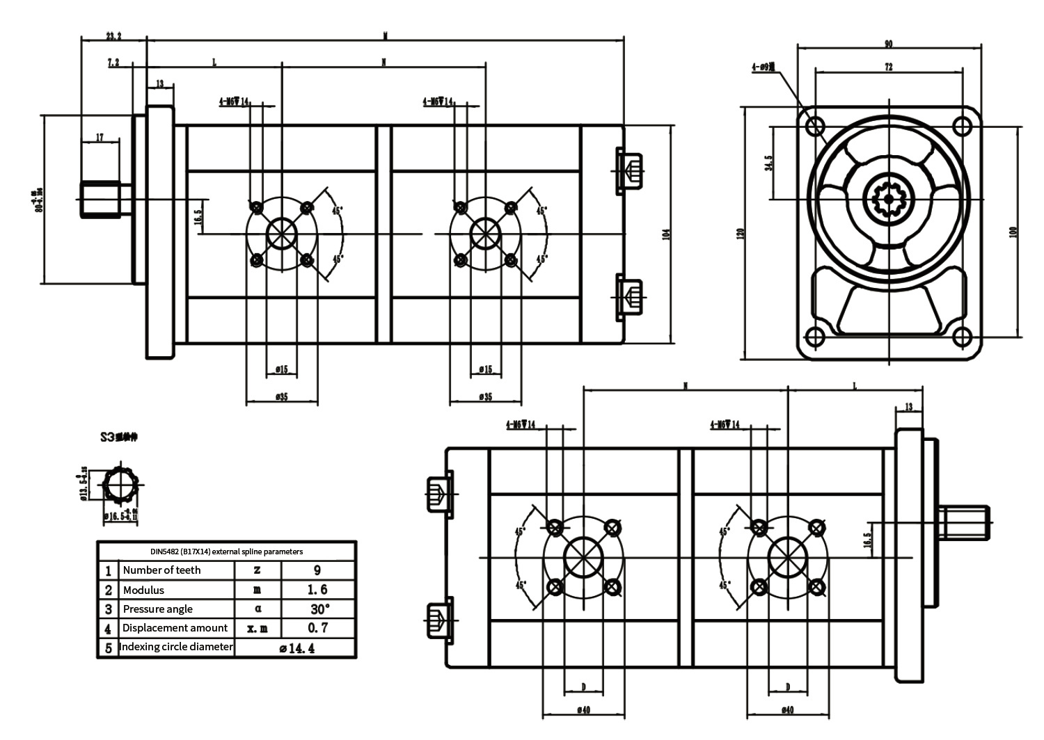 S12XF09-G06XF09 High Pressure Double Gear Pump