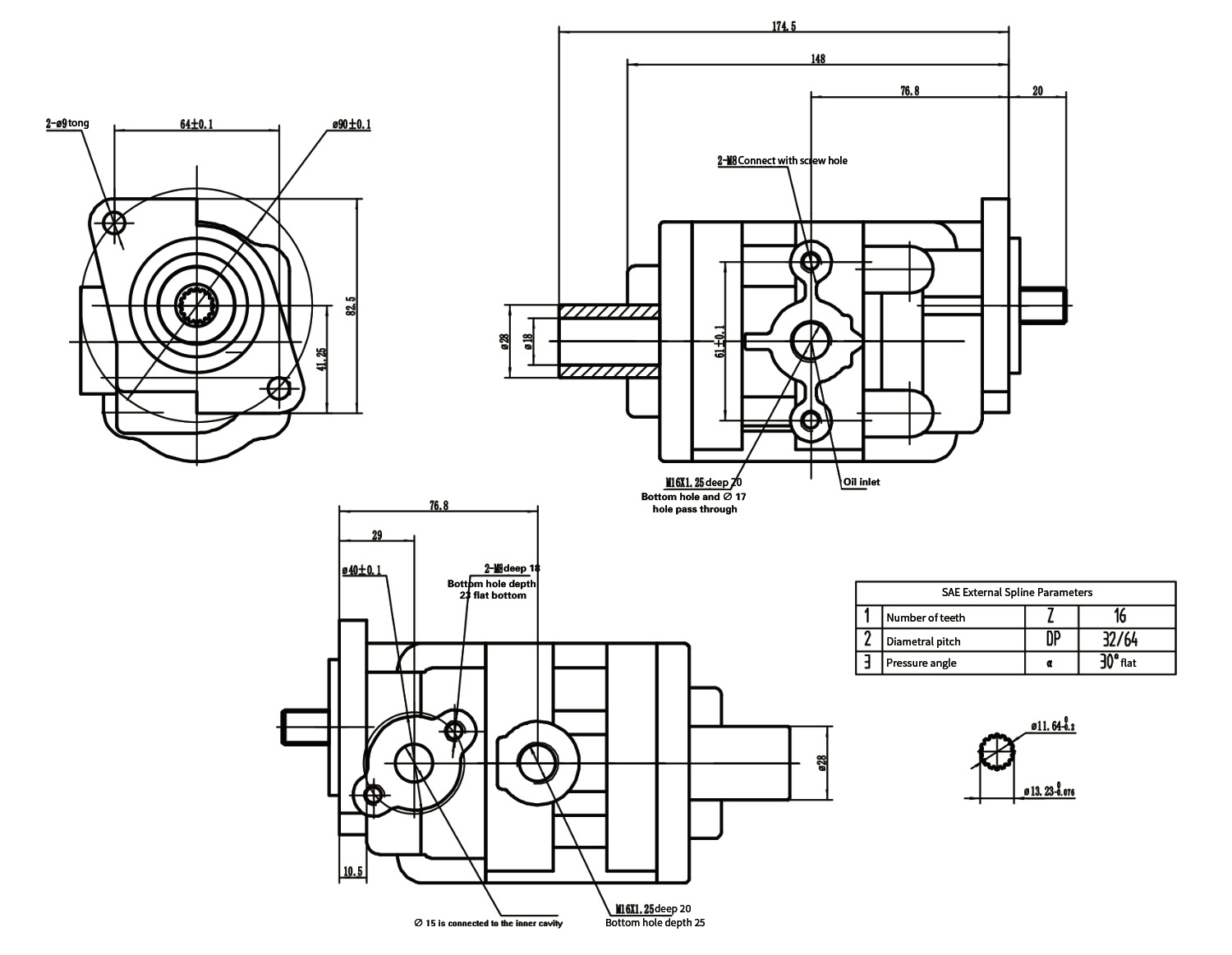 S16ML39SS1-D06ML39SS1 Double Gear Pump