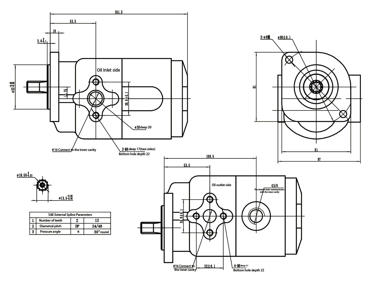 S09SF52SS1-E04G3-8SS1 Double Gear Pump