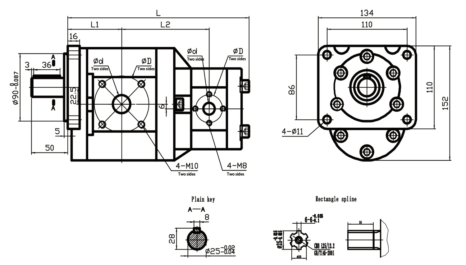 P11XF40-F06SF25 High Pressure Double Gear Pump