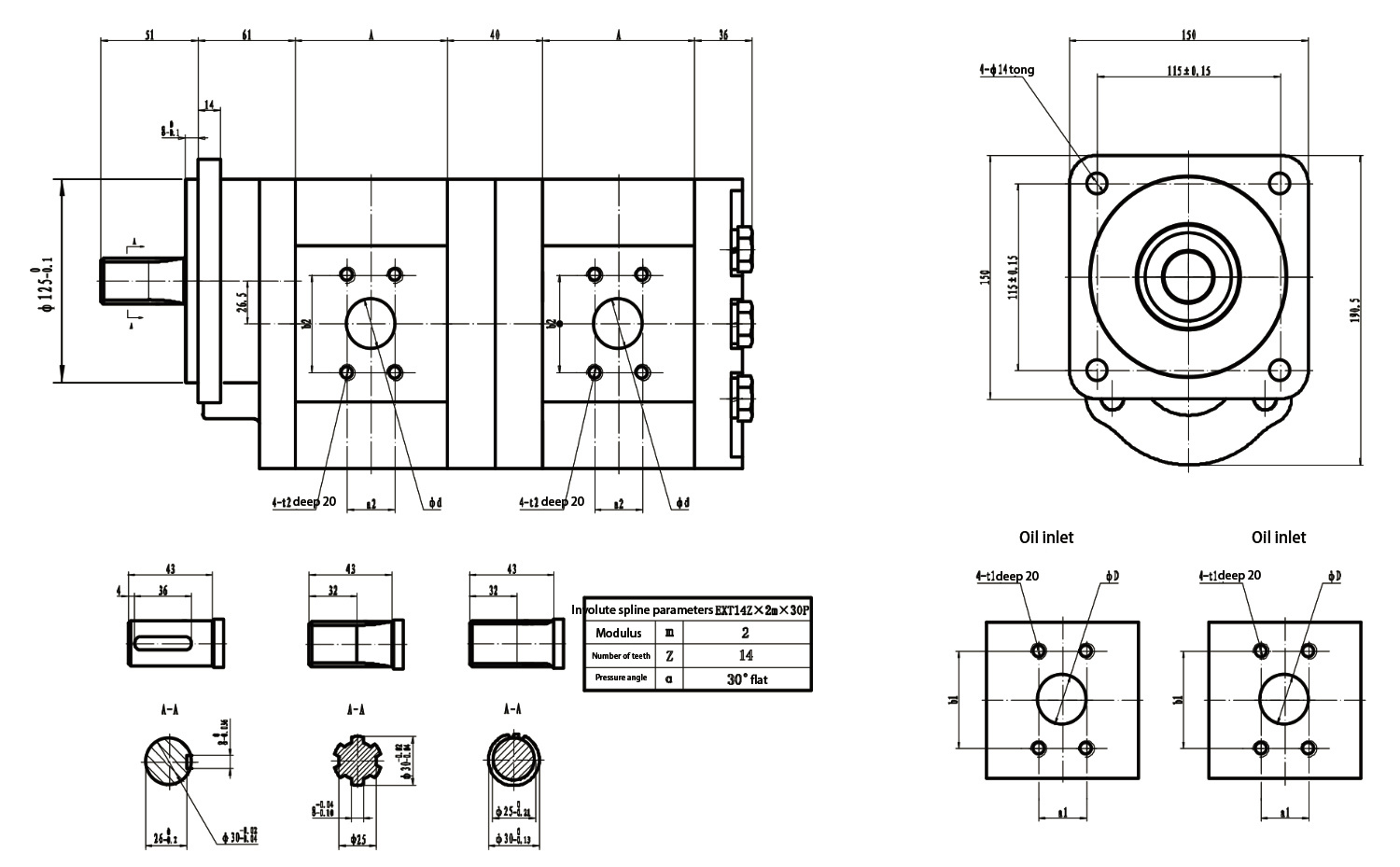 J03JF04-F50JF04 High Pressure Double Gear Pump