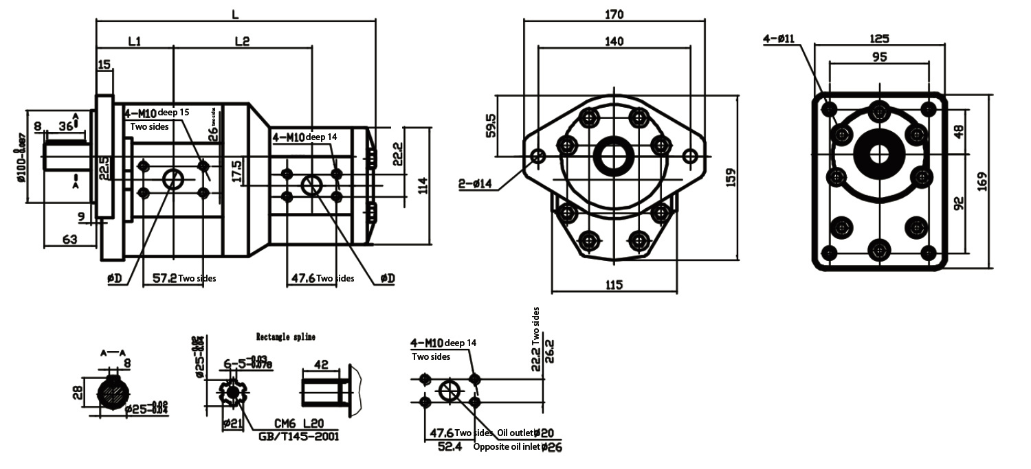 P12JF62-F10JF72 High Pressure Double Gear Pump