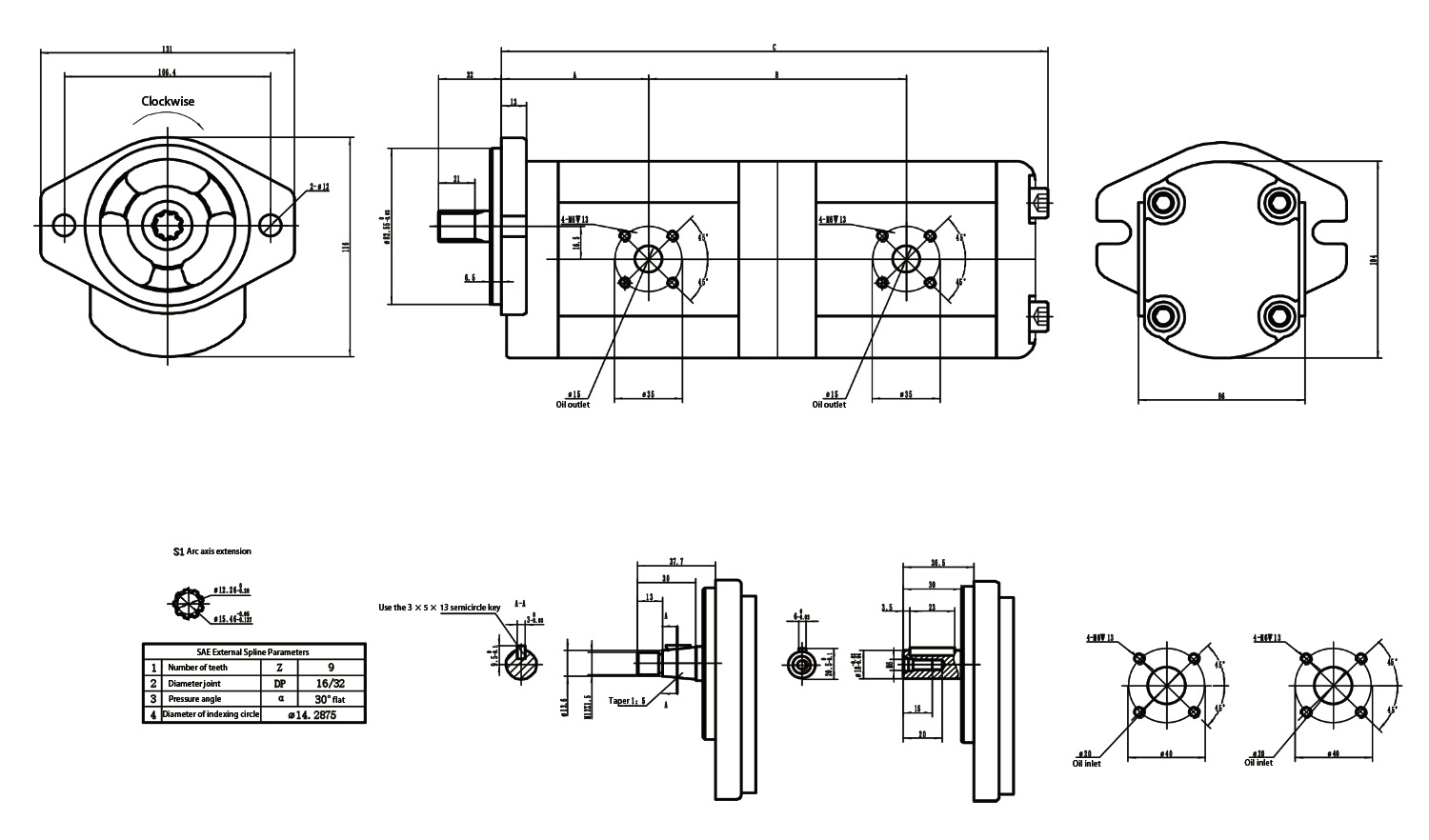 S03XF03-F06XF03 High Pressure Double Gear Pump