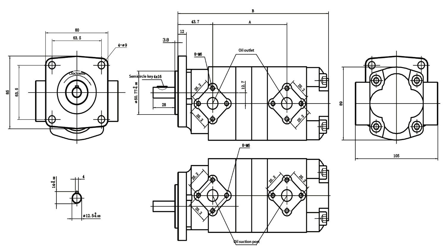 P09SF19-E03SF19 High Pressure Double Gear Pump