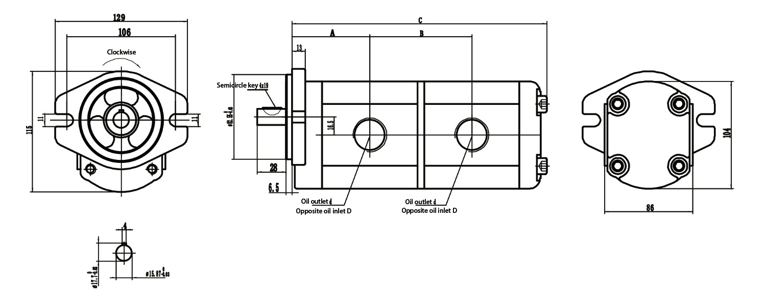 P02PL01-E06PL01 High Pressure Double Gear Pump