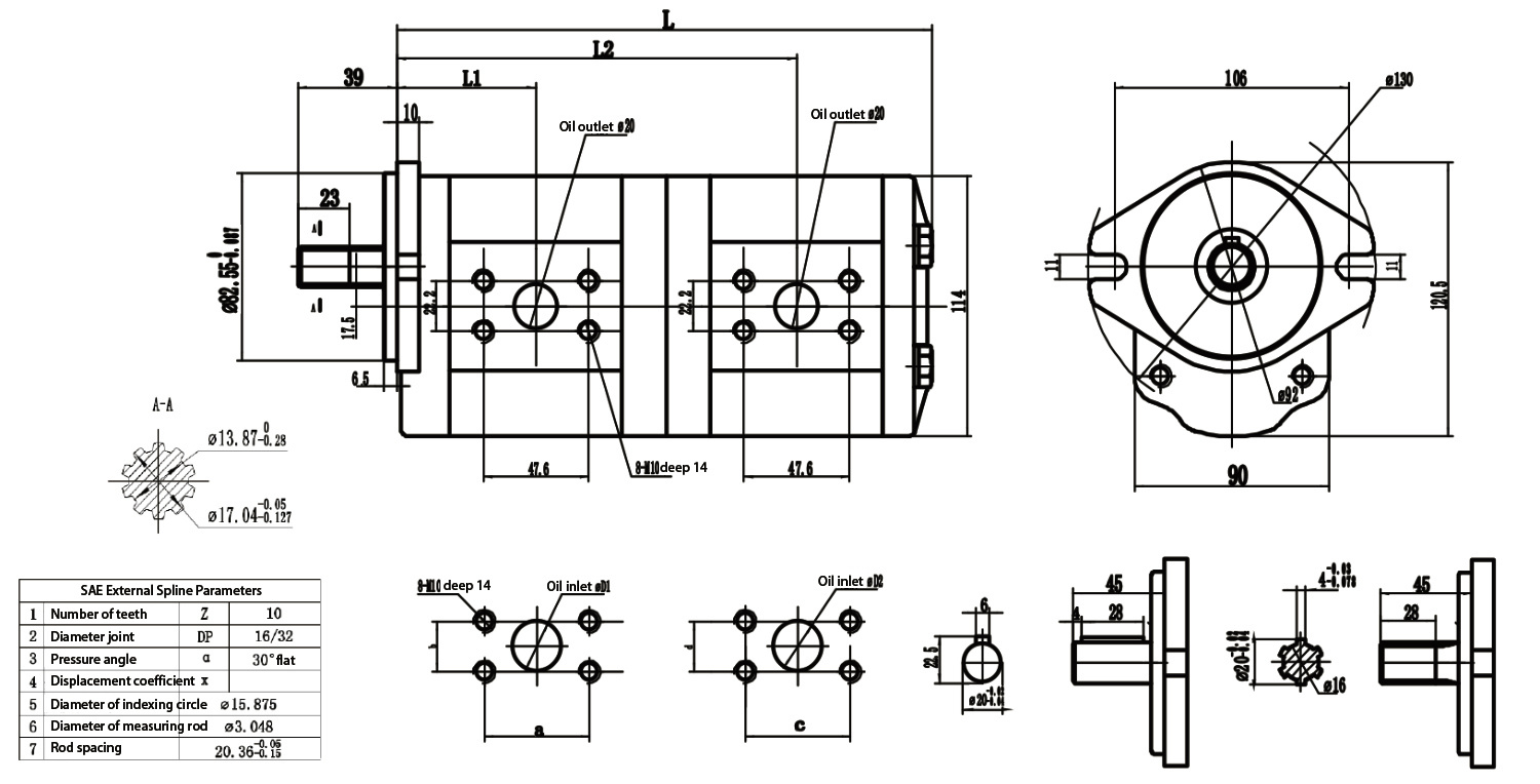 S04JF72-F10JF72 High Pressure Double Gear Pump