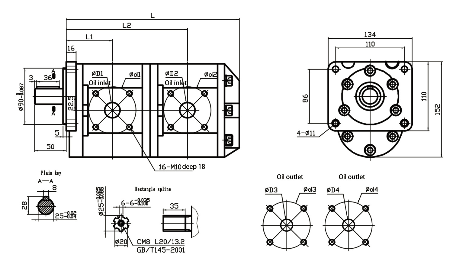 P11XF16-F20XF13 High Pressure Double Gear Pump