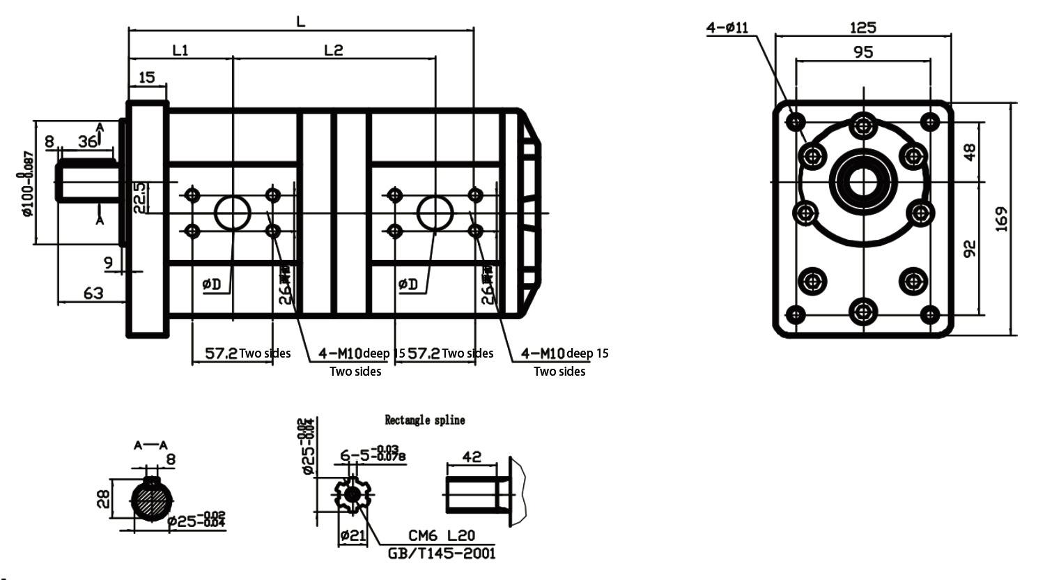 P12JF62-F20JF77 High Pressure Double Gear Pump