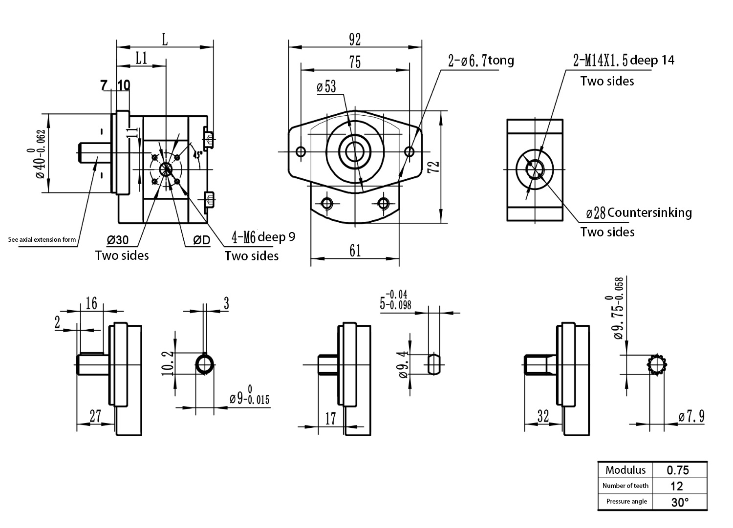 P16 XF23 Gear Oil Pump