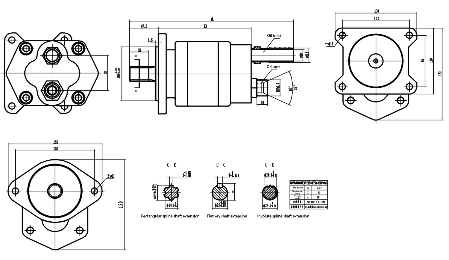 H04 ML 38BB Gear Oil Pump