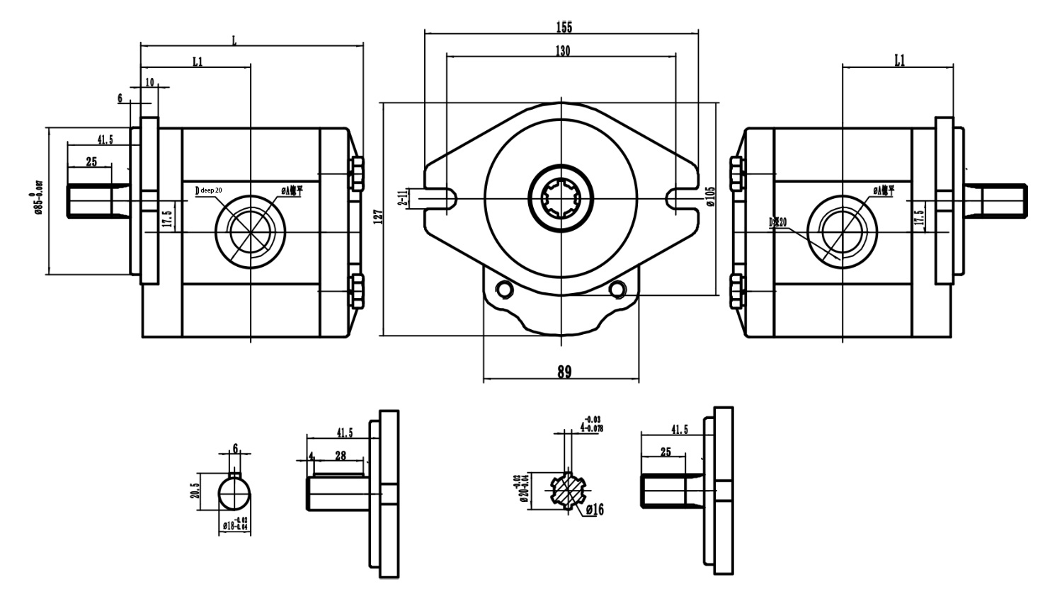 P10 ML08 Gear Oil Pump