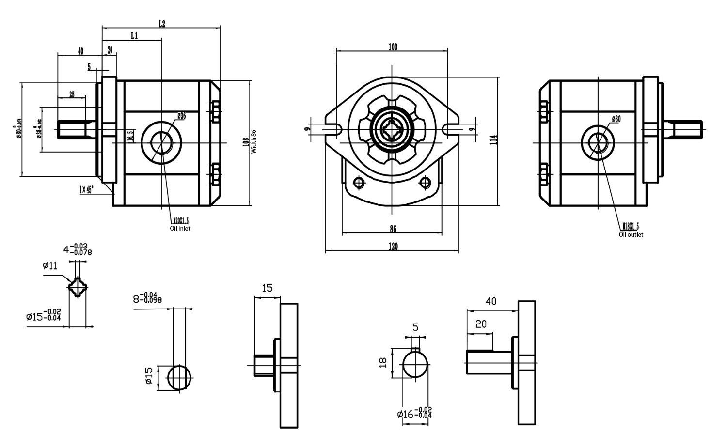 H18 ML17 Gear Oil Pump