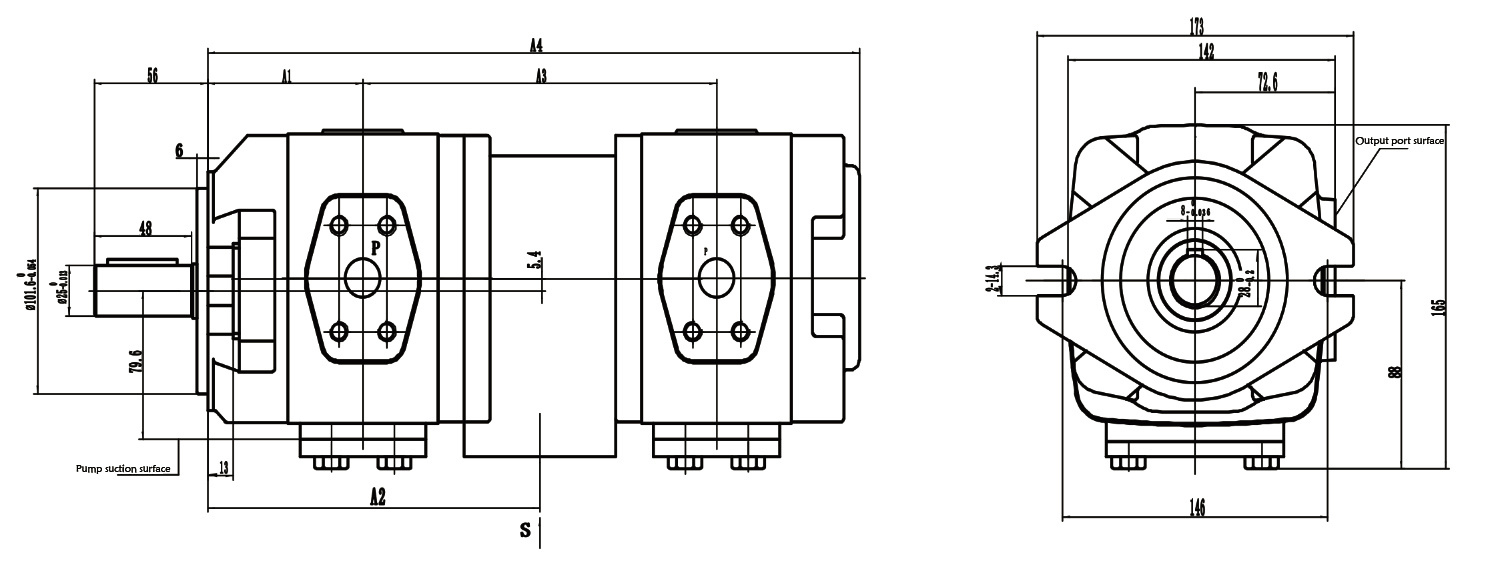 G1H25P26-G1H25 Double Internal Gear Pump