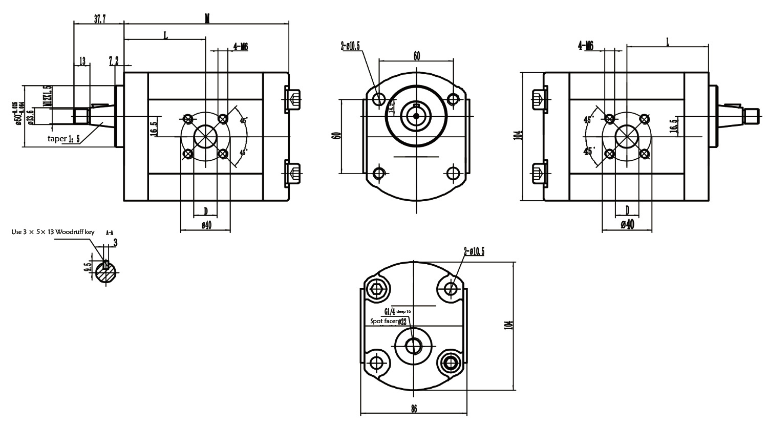 SZ06 XF42W Outflow Gear Motor