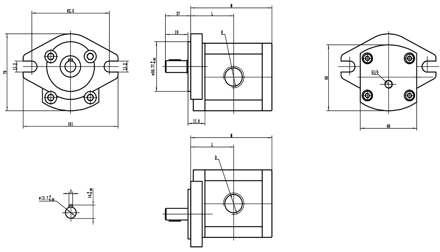 P01 YL14W Outflow Gear Motor