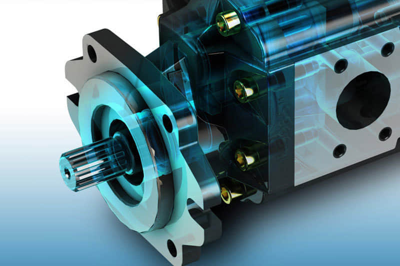 What is the use of the bearing on the hydraulic gear pump?