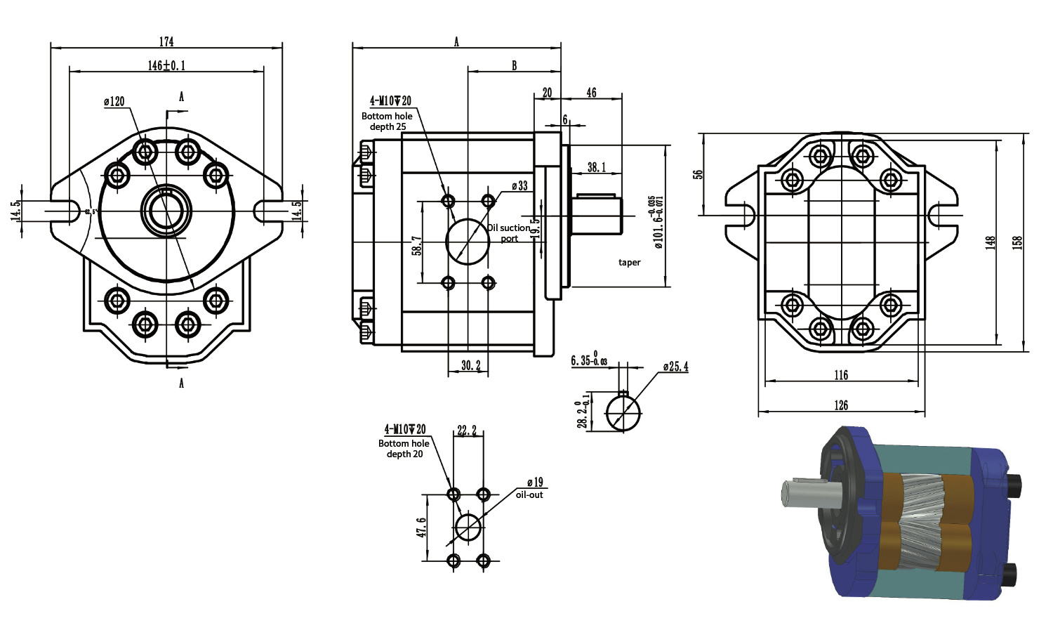 P23JF15G Gear Oil Pump