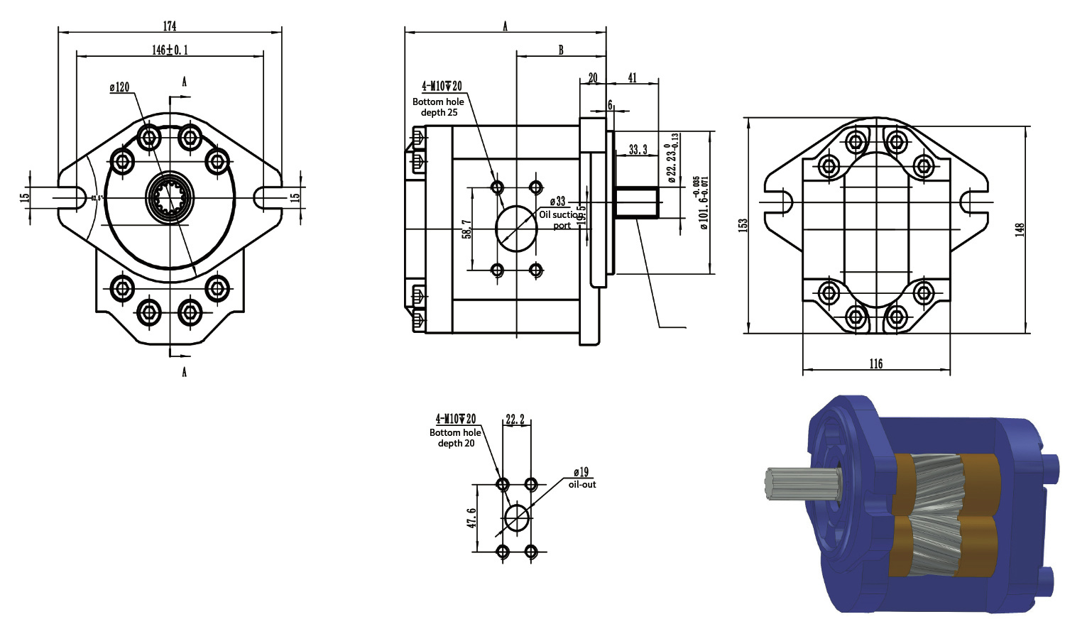 S05JF15G Gear Oil Pump