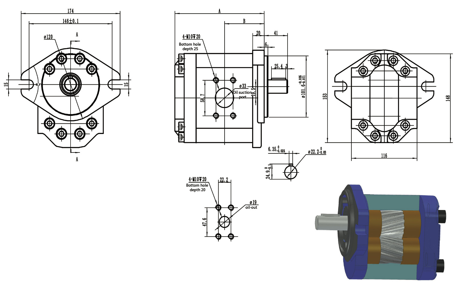 P18JF15G Gear Oil Pump